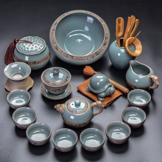 Tao blessing creative ceramic kung fu tea set suits your kiln household kunfu tea elder brother kiln on the teapot tea sets