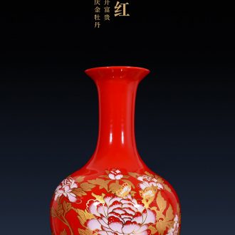 Jingdezhen ceramic vase big sitting room place floor hotel opening gifts guest - the greeting pine modern decor - 603019617401