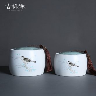 Auspicious edge up Chinese wind restoring ancient ways of pu 'er tea pot of large and medium size ceramic tassel seal moisture POTS
