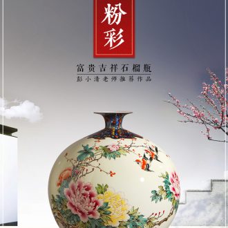 Jingdezhen ceramic landing big vase sitting room place, a large number dried flowers flower arrangement European contracted and I adornment - 592347701303