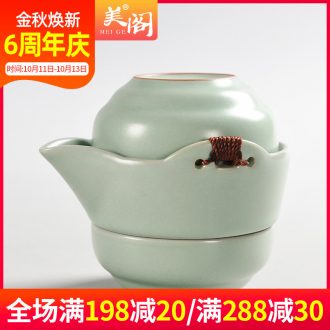 Beauty cabinet your kiln crack cup a pot of two cup of household ceramic cups portable travel kung fu tea set the teapot