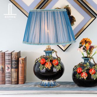 New Chinese style living room colored enamel porcelain lamp American luxury european-style creative villa lighting lamps and lanterns of bedroom the head of a bed