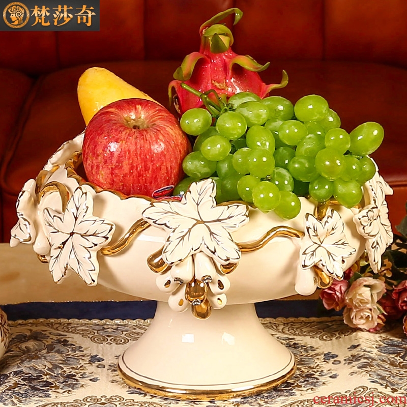 Ou compote sitting room luxury large household fruit bowl bowl wedding place high creative ceramic compote tea table