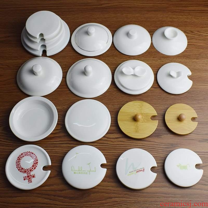 Porcelain cup cover sheet sells general round ceramic perforated universal tea accessories silicone soft cover glass lid mark