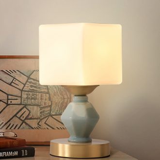 Hilton full copper American study ceramic desk lamp sitting room bedroom desk lamp of the head of a bed individuality creative contracted lamps and lanterns