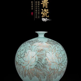 Jingdezhen chinaware big vase manual hand - made peony flower arranging new Chinese style living room TV cabinet decoration furnishing articles - 590025704236