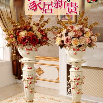 Landing a large ceramic vases, dried flower adornment place to live in the sitting room porch I and contracted Europe type creative flower arrangement - 603117594288