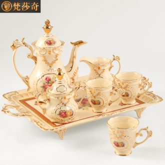 The Vatican Sally British tea set, ceramic coffee set key-2 luxury European - style coffee cups and saucers afternoon tea cups with tray