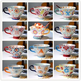 European cup oats ceramic art restoring ancient ways breakfast cup high - capacity small pure and fresh and lovely home sweet large cups