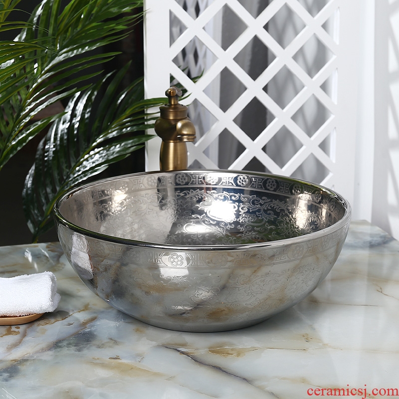 JingYuXuan ceramic lavatory basin basin sink art on silver shadow fashion contracted birdbath