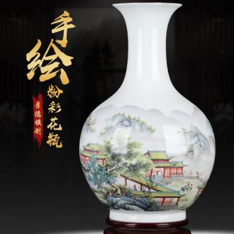 Ceramic heavy ground vase jingdezhen hotel lobby furnishing articles furnishing articles pottery flower arranging device villa example room - 594365114205