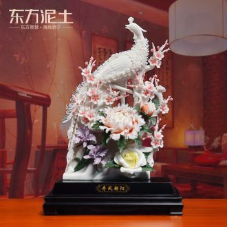 Oriental clay ceramic flower place, a new Chinese style into the sitting room porch decoration decoration/red phoenix in morning sun