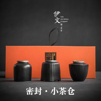 Evan ceramic portable caddy household retro kung fu tea set mini ceramic seal pot tea storage tanks