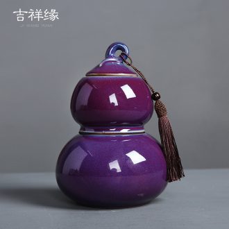 Auspicious margin double gourd tea pot ceramic seal are elder brother up POTS storage storage tank and tea POTS