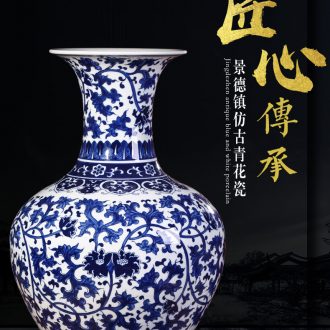Large ceramic vase furnishing articles household act the role ofing is tasted modern Chinese flower arranging flowers sitting room pumpkin stripe pottery vases - 586067009044
