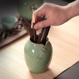 Celadon tea six gentleman with zero kung fu tea accessories teaspoons ChaGa tea black TanZhu longquan celadon ceramics filter