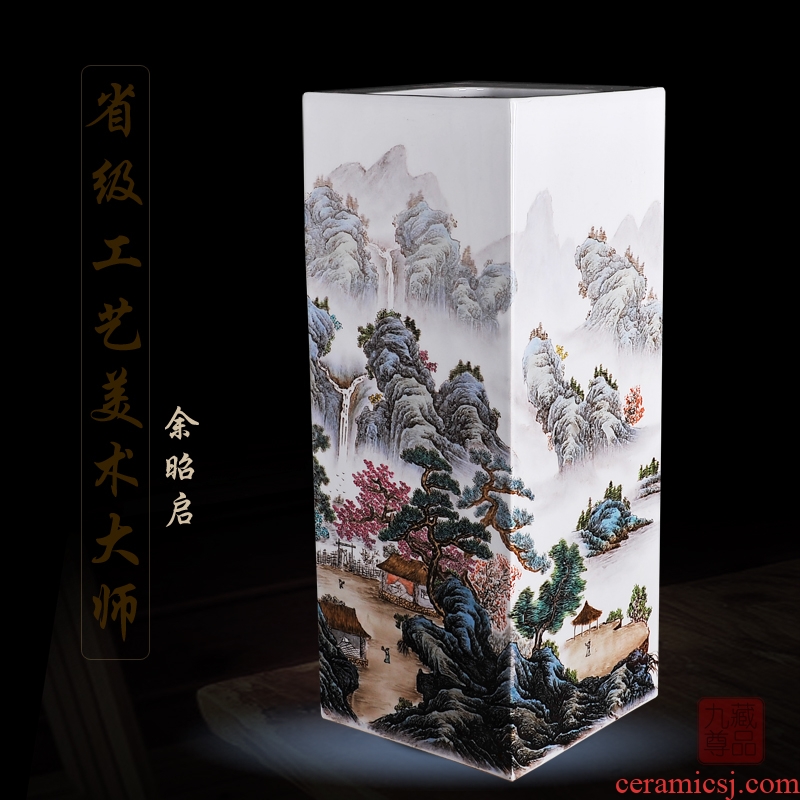 Jingdezhen ceramics Yu Zhao rev hand - made enamel inlay vase nymphs of living household handicraft furnishing articles
