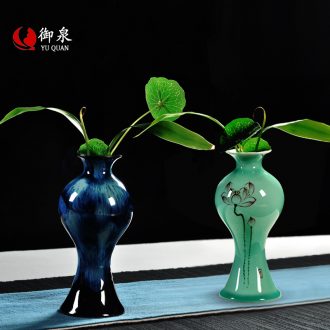 Imperial springs, hand - made ceramic furnishing articles up celadon lotus beauty bottle tea accessories