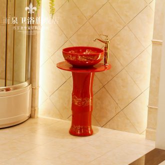 Jingdezhen art lavatory basin sink the post one lavatory basin floor ceramics column basin