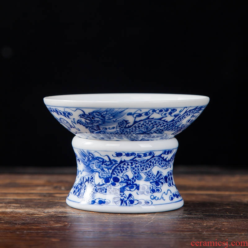 Hand painted blue and white porcelain kunfu tea) filter mesh tea tea tea kung fu tea tea accessories