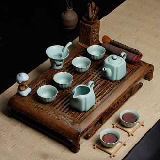 Friend is tea set suits for your up of pottery and porcelain of a complete set of kung fu tea chicken wings wood tea tray was solid wood tea tea table