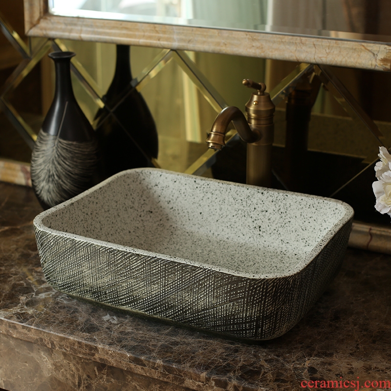 Jingdezhen ceramic art stage basin of archaize hotel for wash basin carved rectangular toilet lavabo