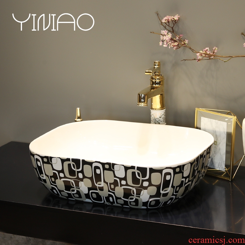 Jingdezhen stage basin rectangle ceramic lavabo household toilet basin art basin is continental basin