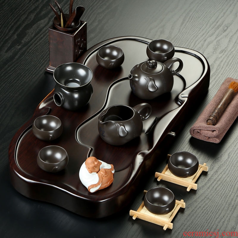 Friend is ceramic tea set brother your kiln kiln of a complete set of kung fu tea set the whole piece of ebony tea tray tea table