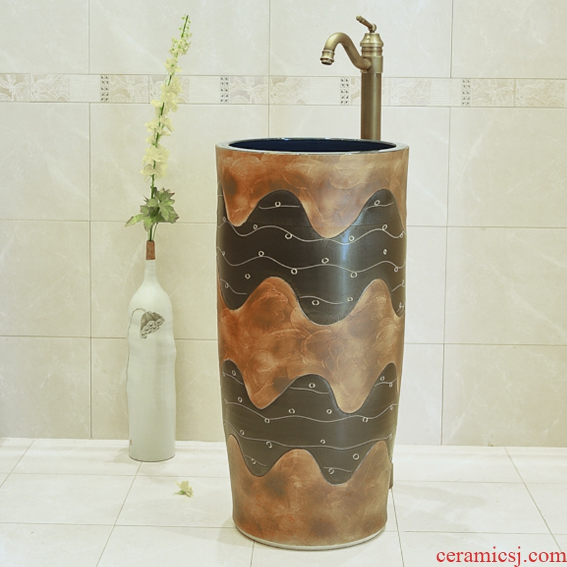 Jingdezhen ceramic basin toilet lavabo column column in the water of the basin that wash a face suit household art basin