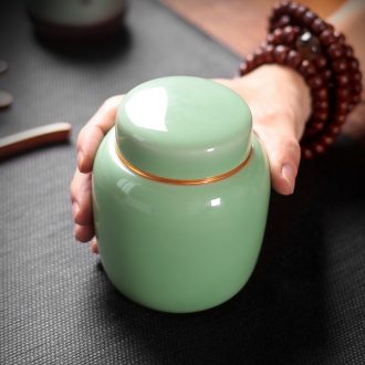 Ceramic seal caddy fixings longquan celadon portable storage POTS household receives tea set porcelain pot store receives the tao