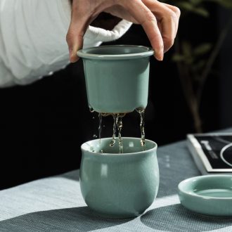 Passes on technique the up with your up mini portable travel tea set with ceramic tea cup personal effort to crack