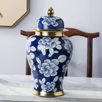Jingdezhen ceramics archaize guest - the greeting pine of large blue and white porcelain vase home sitting room adornment is placed large - 570196833737