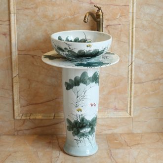 Jingdezhen ceramic column balcony fall type toilet bowl lavatory pillar lavabo art basin of the post