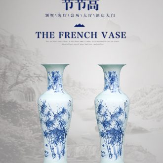 Jingdezhen ceramics high - grade crystal glaze blue bottle ears around branch lotus contracted and I Chinese style household furnishing articles - 567047571881
