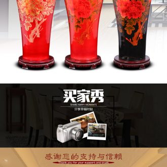 Large ceramic vase light luxury ground hotel villa living room the dried flower arranging furnishing articles retro nostalgia pottery decoration - 545938160352