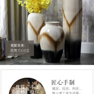 Jingdezhen ceramics archaize sitting room place flower arrangement craft landing big blue and white porcelain vase vase decoration - 569562031184