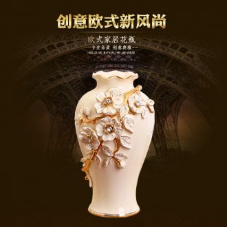 Jingdezhen pastel large vases, pottery and porcelain of modern fashionable sitting room ground flower European household adornment furnishing articles - 45427925216