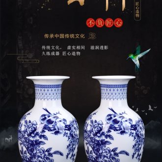 Jingdezhen ceramic furnishing articles hand - made big dried flower vase planting Chinese office sitting room porch decoration craft gift - 571108819856