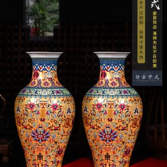 Jingdezhen art large vase simulation dry flower adornment furnishing articles sitting room be born Chinese flower arranging creative ceramics - 566884505765