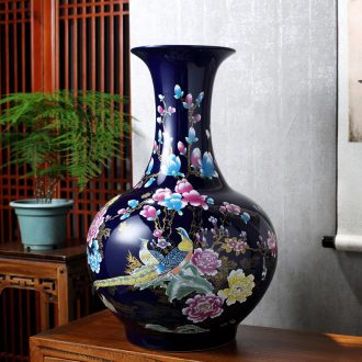 Jingdezhen ceramic vase of large sitting room porch villa Chinese zen dry flower, flower POTS to restore ancient ways furnishing articles - 557813972344