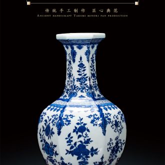 Jingdezhen ceramics vase high - grade gold straw yellow flowers open wealth vase modern household adornment furnishing articles - 560564932250