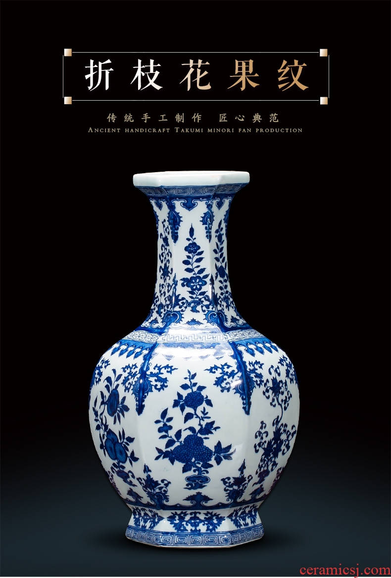 Jingdezhen ceramics vase high - grade gold straw yellow flowers open wealth vase modern household adornment furnishing articles - 560564932250