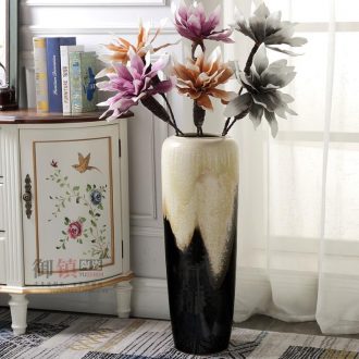 Living room furnishing articles flower arranging ceramic POTS restoring ancient ways of large vase American hotel decoration dried flowers coarse pottery - 555923198741