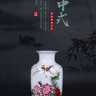 Jingdezhen blue and white porcelain ceramic vase large shan bottle home sitting room put dry flower lucky bamboo crafts porcelain furnishing articles - 563443637182