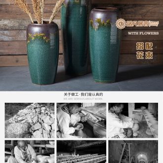 Retro nostalgia jingdezhen ceramics industry of large wind flower pot pot sitting room big dry flower vases, decorative furnishing articles - 570303434430