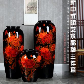 Jingdezhen ceramics hand - made ground vase furnishing articles large new Chinese style household living room TV cabinet decoration - 557200064384