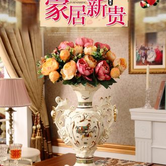 Creative designers vase furnishing articles large ceramic flower arranging device north European style living room home soft decoration light key-2 luxury - 569138169002