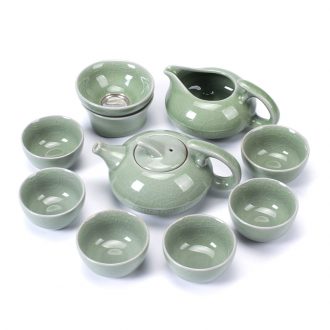 Ronkin elder brother kiln tureen teapot teacup suit household kung fu tea tea tea set a complete set of ceramic creative