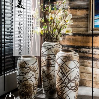 Light DEVY modern key-2 luxury jingdezhen ceramic vase hydroponic furnishing articles new Chinese flower arrangement sitting room hand big vase - 563551930039