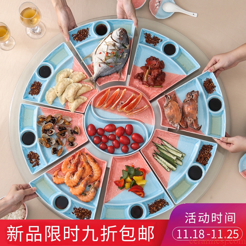 Creative new seafood hot pot dishes suit household ceramics reunion dinner party web celebrity platter tableware